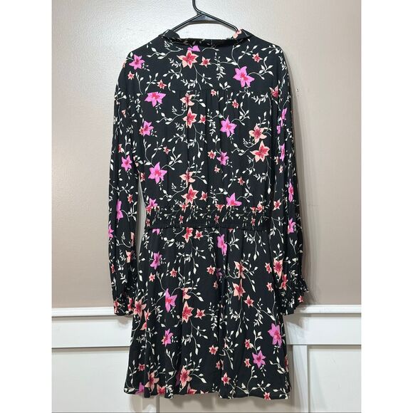 NWOT Free People Lighten Up Black & Pink Floral Tea Combo Mini Dress Women's L - Picture 14 of 14